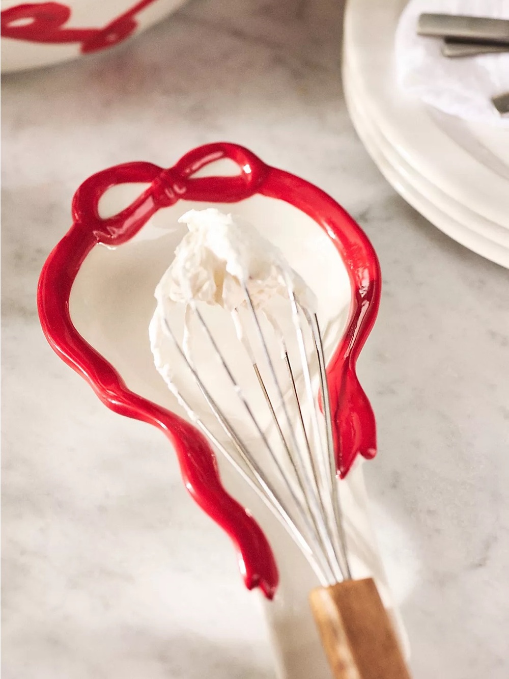 Anthropologie Benedita Bow Stoneware Spoon Rest